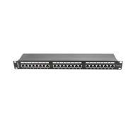 LANBERG Patch Panel 24 Port 1U Kat.5E czarny ekranowany PPS5-1024-B - 457248 - zdjęcie 1